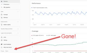 Old Search Console is missing