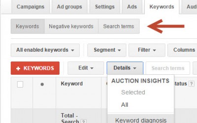 New AdWords Keyword Menu?