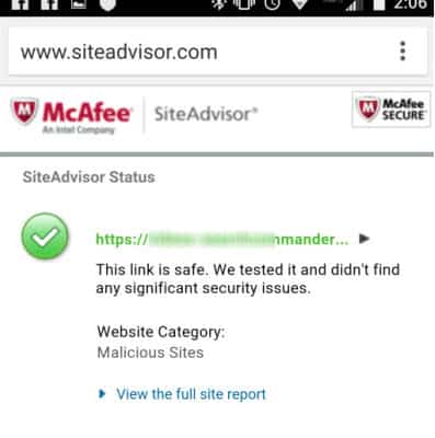 Changing the False warning by McAfee via Verizon for an Amazon S3 subdomain