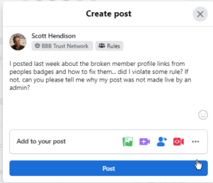 Facebook message