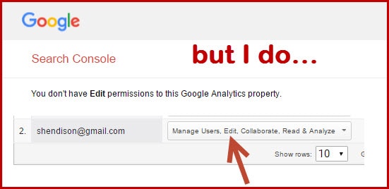 You don't have edit permissions to this Google Analytics property - but I do