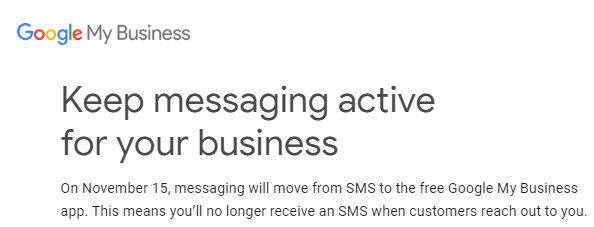GMB messaging change is necessary